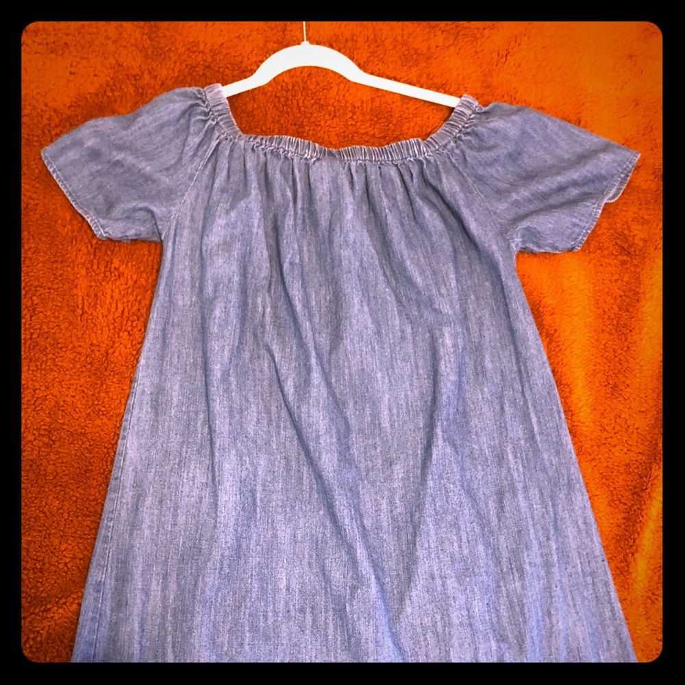 Denim Off The Shoulder Dress!